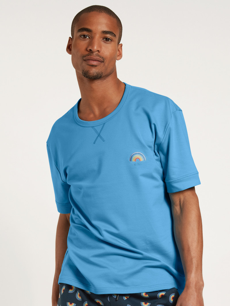 Loungewear Calida Love Capsule Shirt Short Sleeve Bleu Homme | LJO-1620336