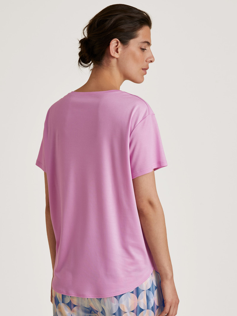 Vêtement De Nuit Calida Circular Dreams Shirt Short Sleeve, Cradle To Cradle Certified Rose Femme | YOA-4364478