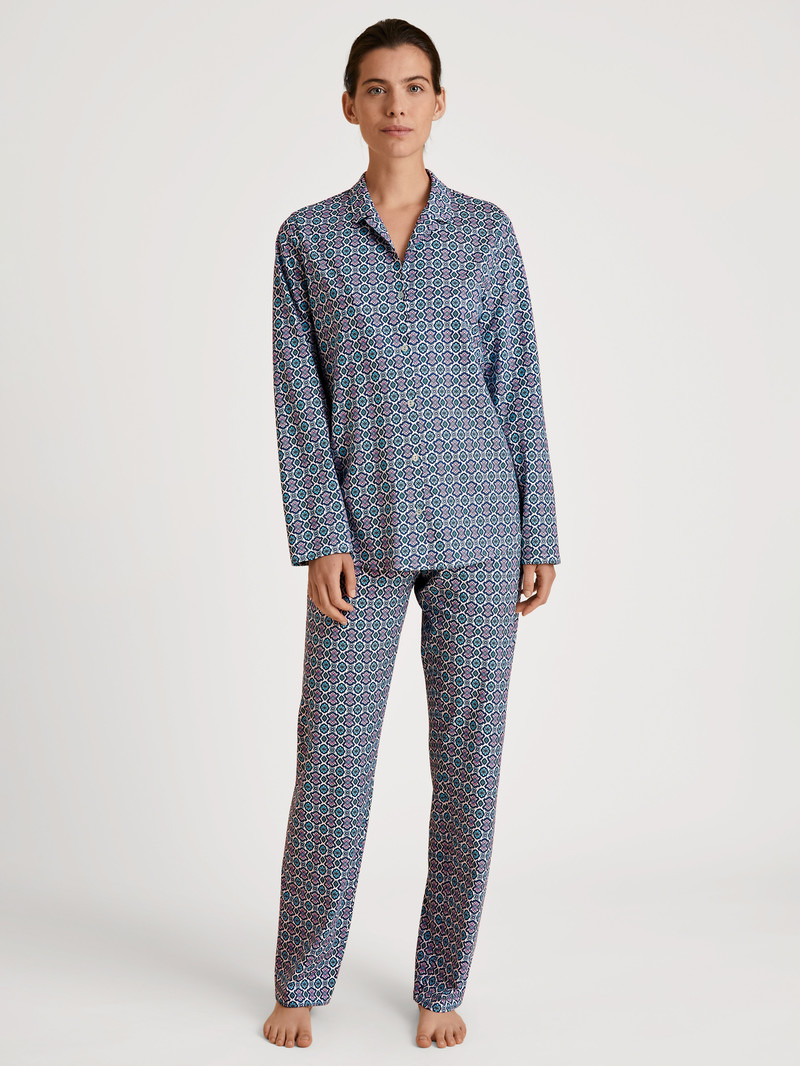 Vêtement De Nuit Calida Spring Nights Pyjamas, Buttoned Through Bleu Femme | EXZ-1323904