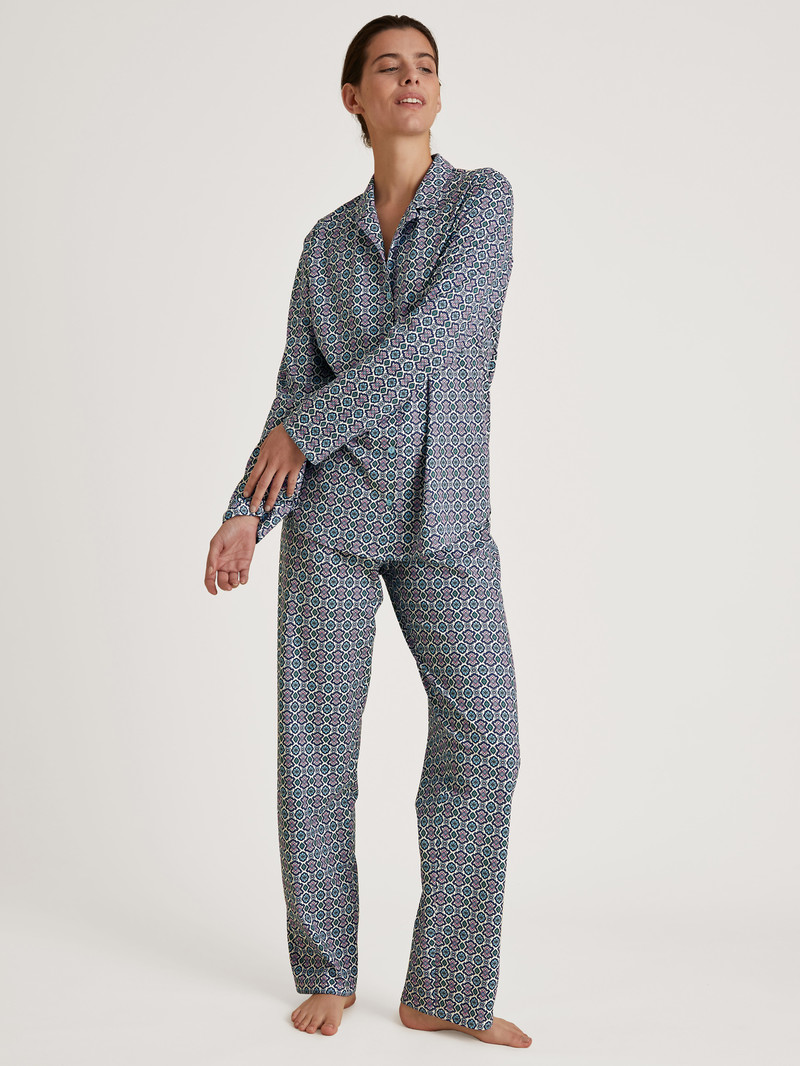 Vêtement De Nuit Calida Spring Nights Pyjamas, Buttoned Through Bleu Femme | EXZ-1323904