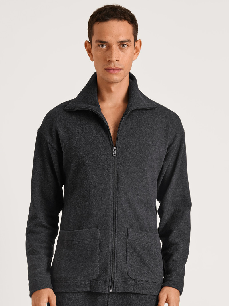 Loungewear Calida Rmx Lounge Time Off Jacket Anthrazit Melé Homme | XYK-0048203