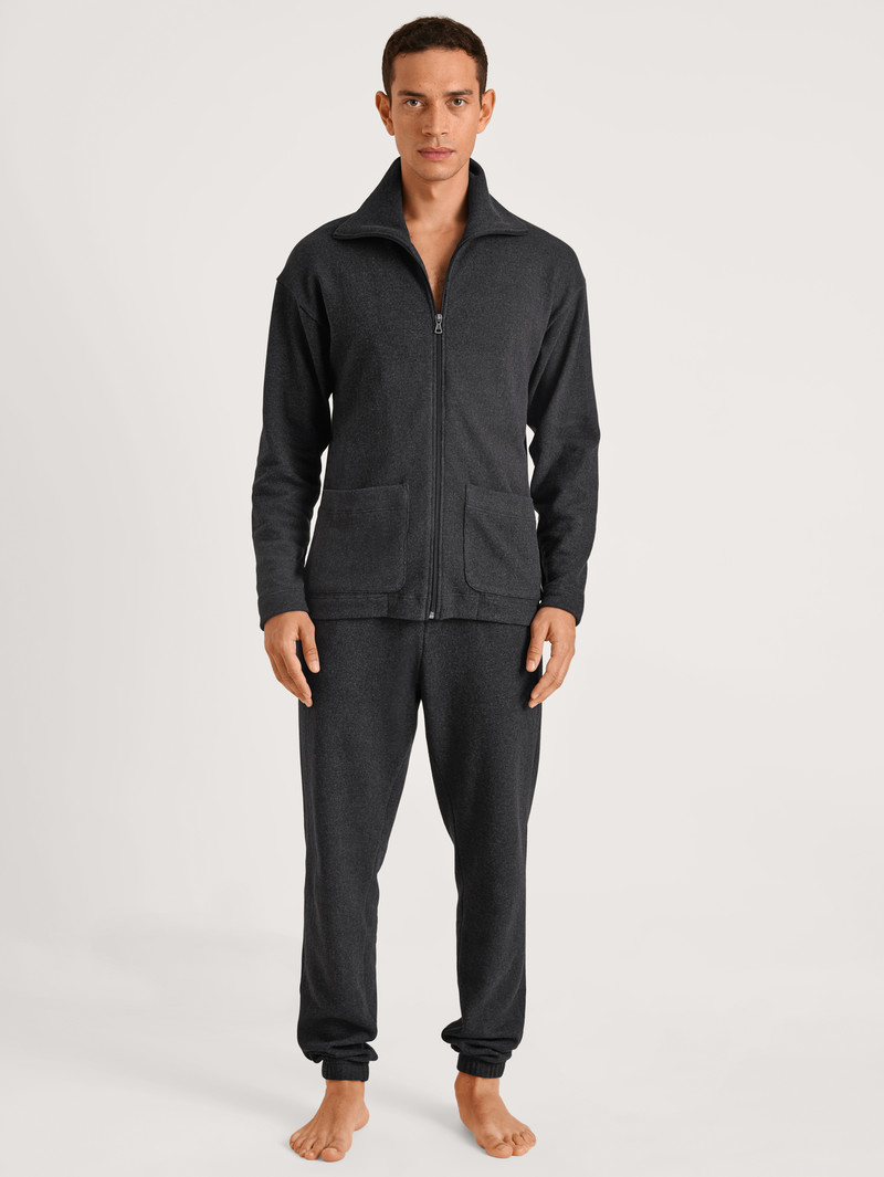 Loungewear Calida Rmx Lounge Time Off Jacket Anthrazit Melé Homme | XYK-0048203