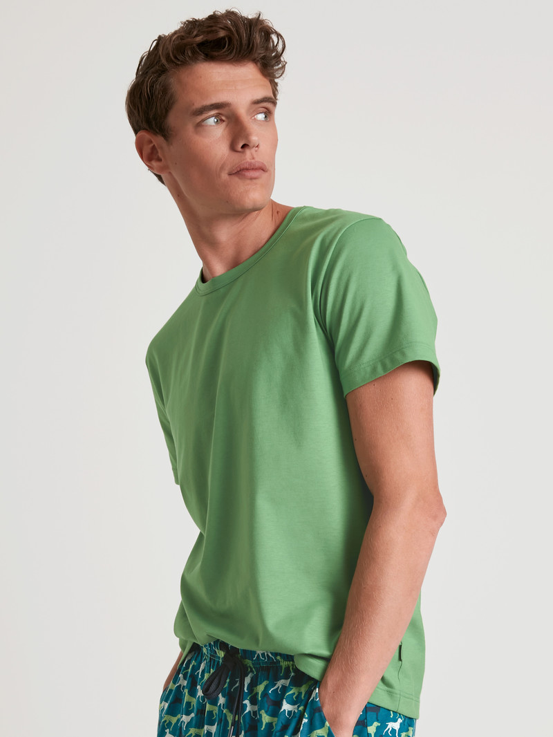 Vêtement De Nuit Calida Rmx Sleep Weekend T-shirt Vert Homme | JPQ-5257701