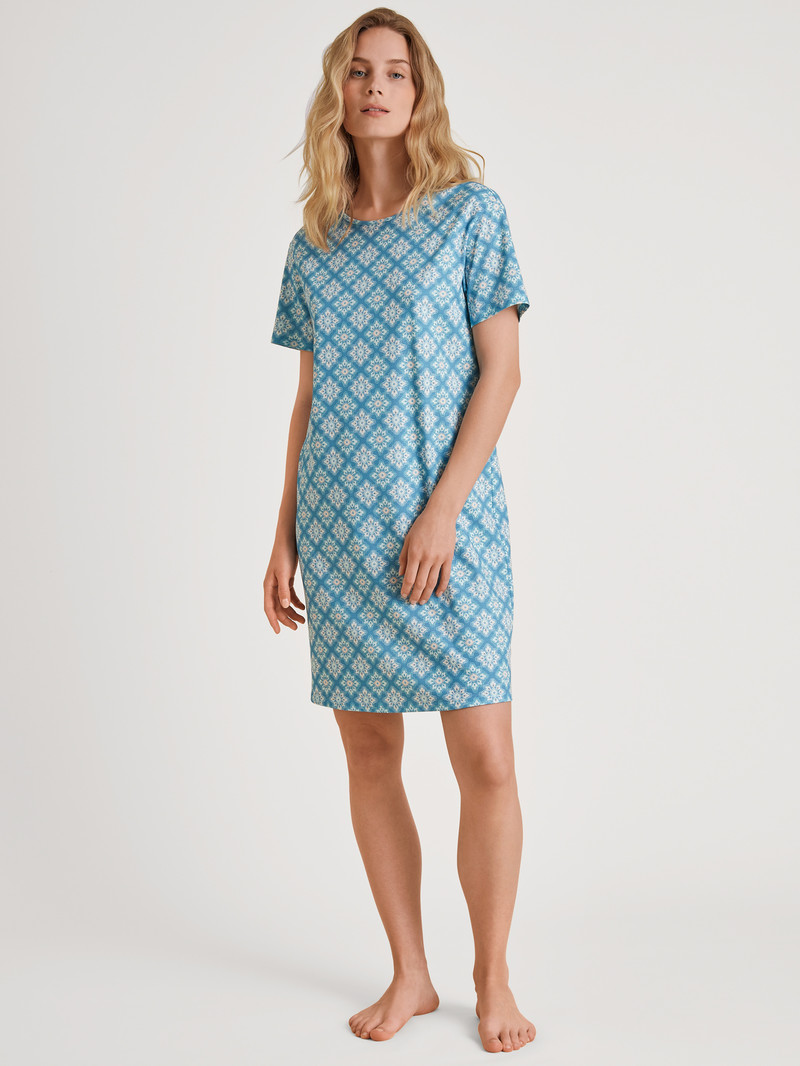 Vêtement De Nuit Calida Daylight Dreams Sleepshirt, Length 95cm Bleu Femme | WNN-6369026