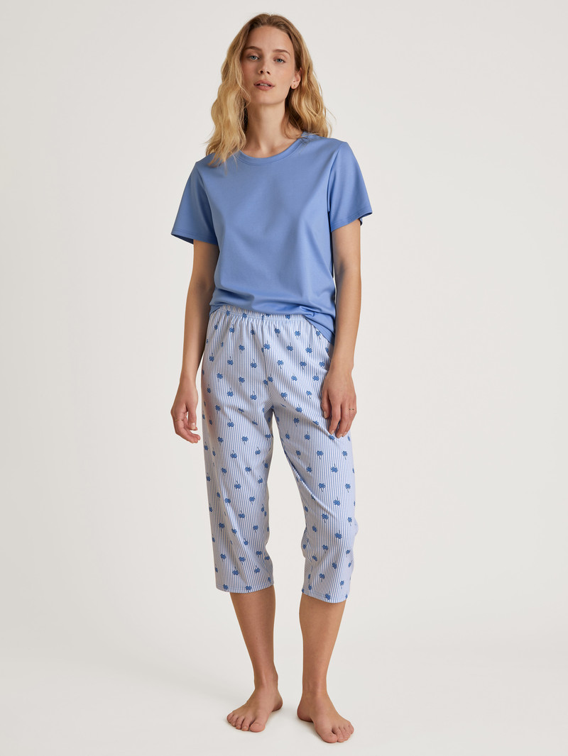 Vêtement De Nuit Calida Favourites Serenity 3/4 Pants Bleu Femme | EMF-1227871