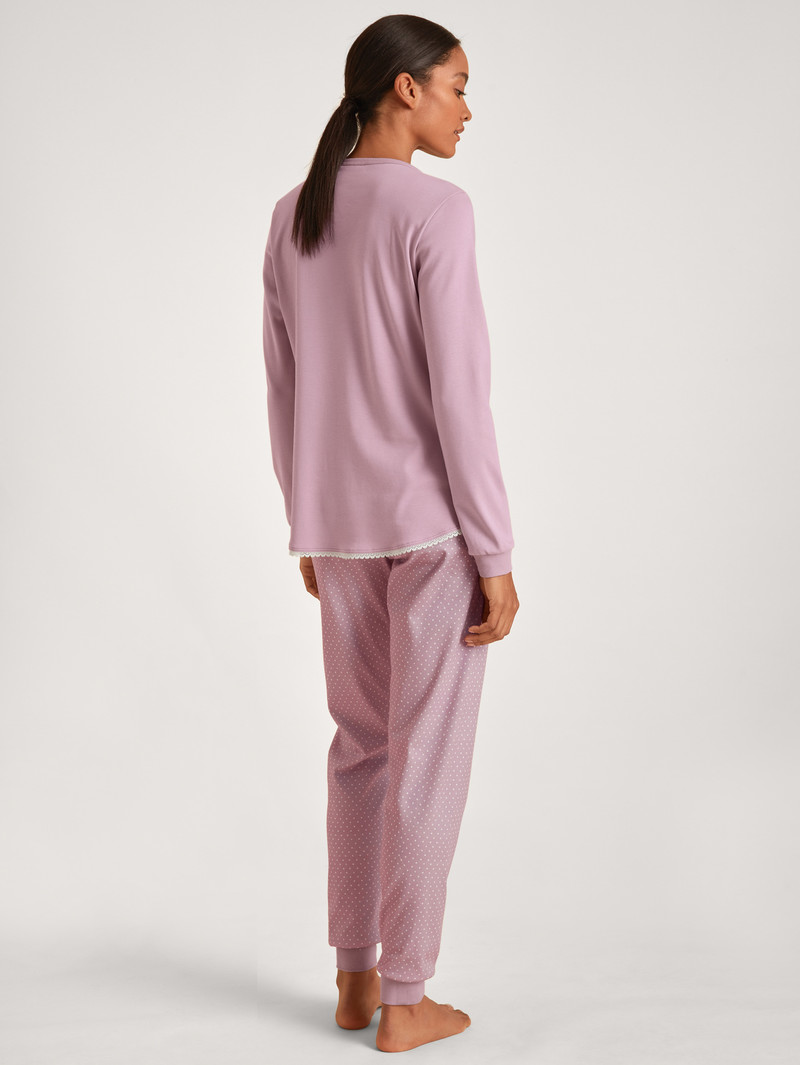 Vêtement De Nuit Calida Midnight Dreams Pyjama With Cuff Mauve Shadow Femme | VIN-2050758