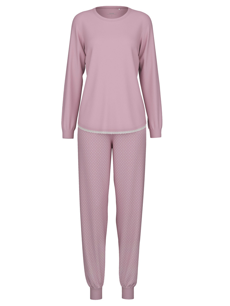 Vêtement De Nuit Calida Midnight Dreams Pyjama With Cuff Mauve Shadow Femme | VIN-2050758