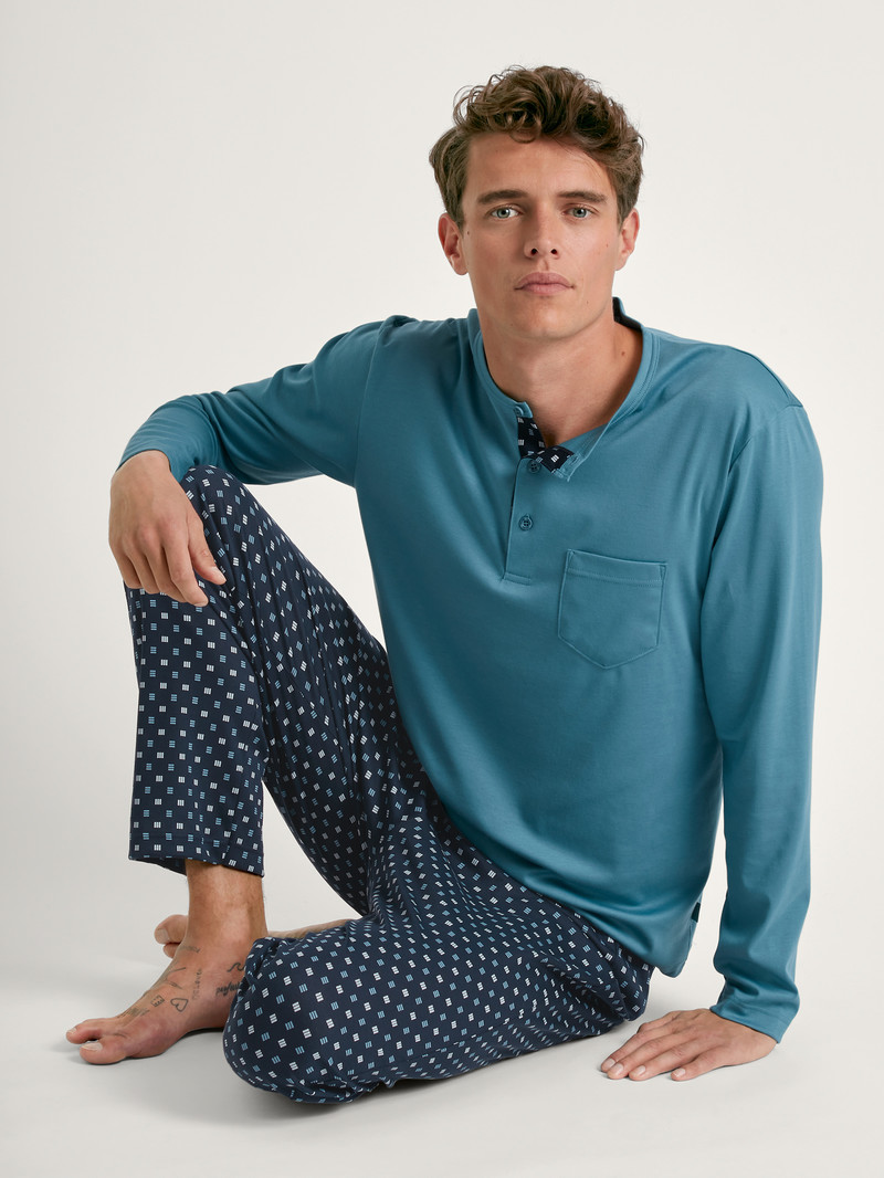 Vêtement De Nuit Calida Relax Choice 3 Pyjama Bleu Homme | HQM-3812832