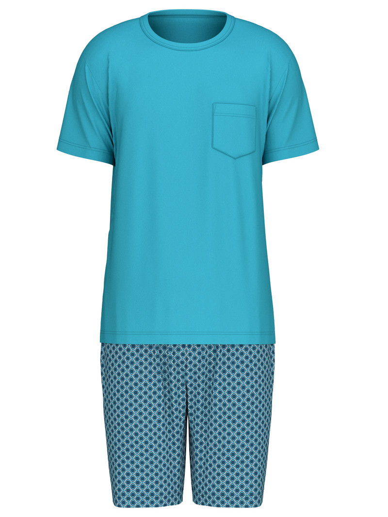 Vêtement De Nuit Calida Relax Imprint 3 Short Pyjama Bleu Homme | YQJ-3713091