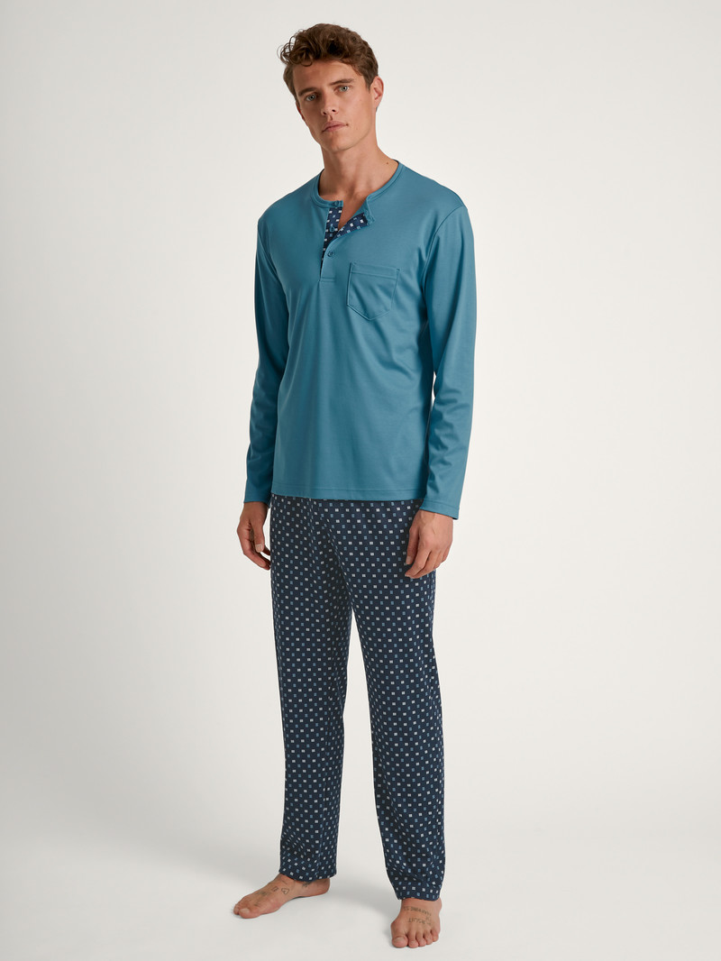 Vêtement De Nuit Calida Relax Choice 3 Pyjama Bleu Homme | HQM-3812832