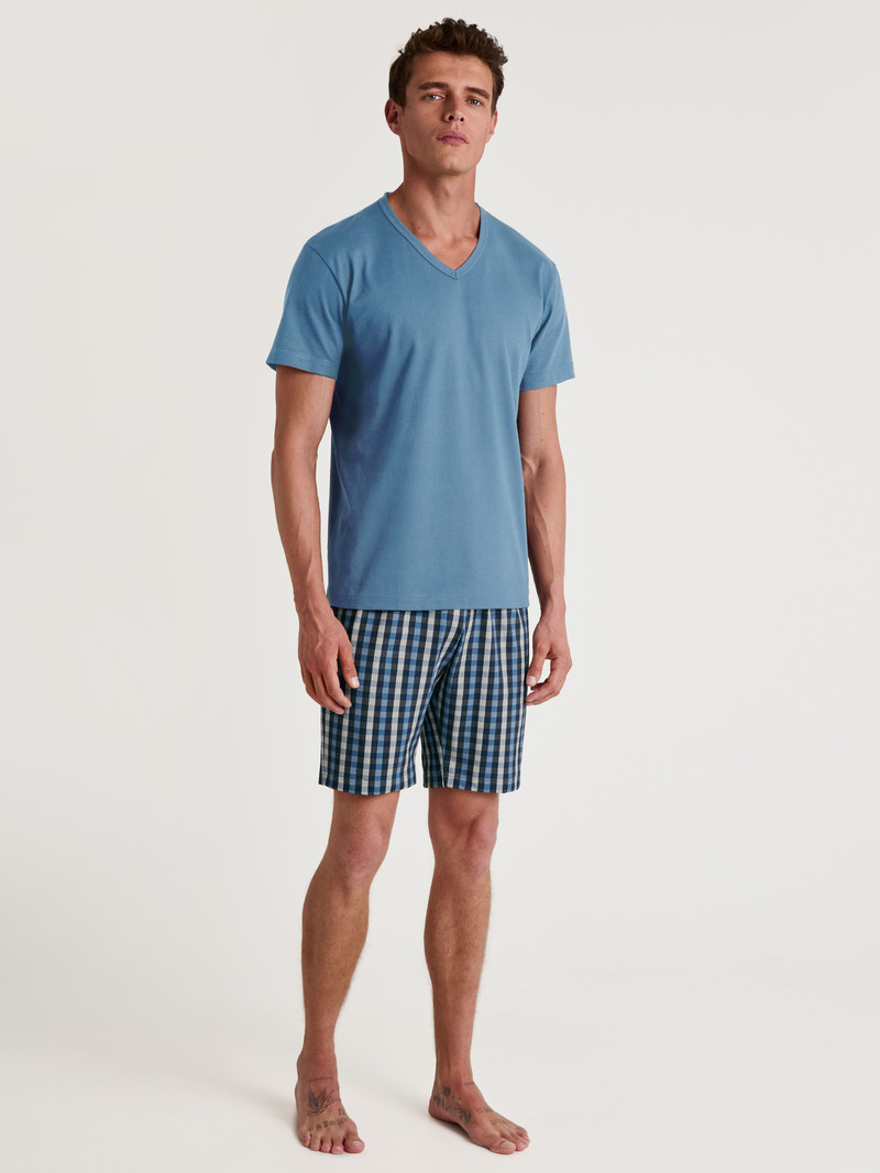 Vêtement De Nuit Calida Special Short Pyjama Bleu Homme | DOD-3535466