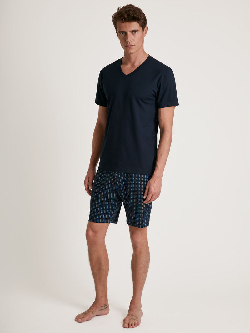 Vêtement De Nuit Calida Special Short Pyjama Night Ink Homme | QNV-0717307