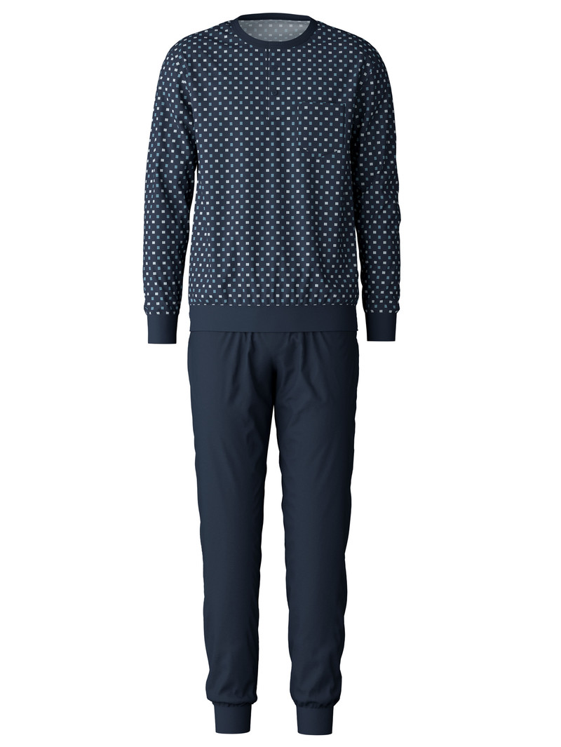 Vêtement De Nuit Calida Relax Choice 3 Pyjama With Cuff Bleu Homme | ZPR-7260980