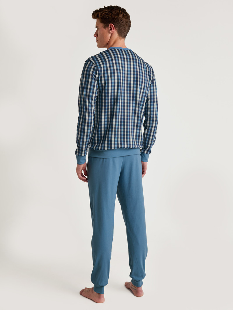 Vêtement De Nuit Calida Special Pyjama With Cuff Bleu Homme | PZN-6229354