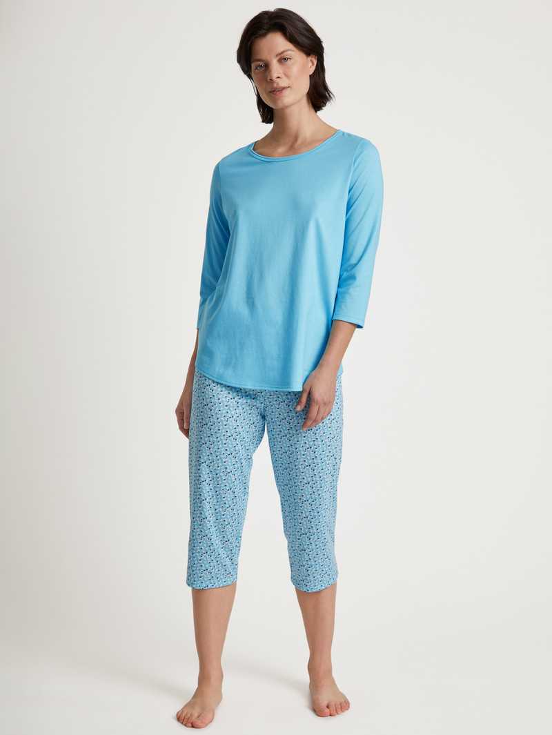 Vêtement De Nuit Calida Special 3/4 Pyjama Bleu Femme | FNC-5505664