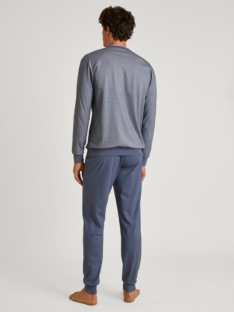 Vêtement De Nuit Calida Special Pyjama With Cuff Indigo Homme | ZHL-4198189