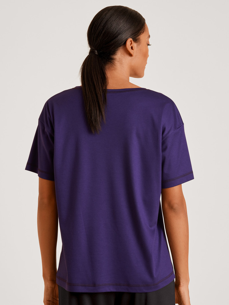 Vêtement De Nuit Calida 100% Nature Dreams Shirt Short Sleeve, Cradle To Cradle Certified Violette Femme | FIE-4214644