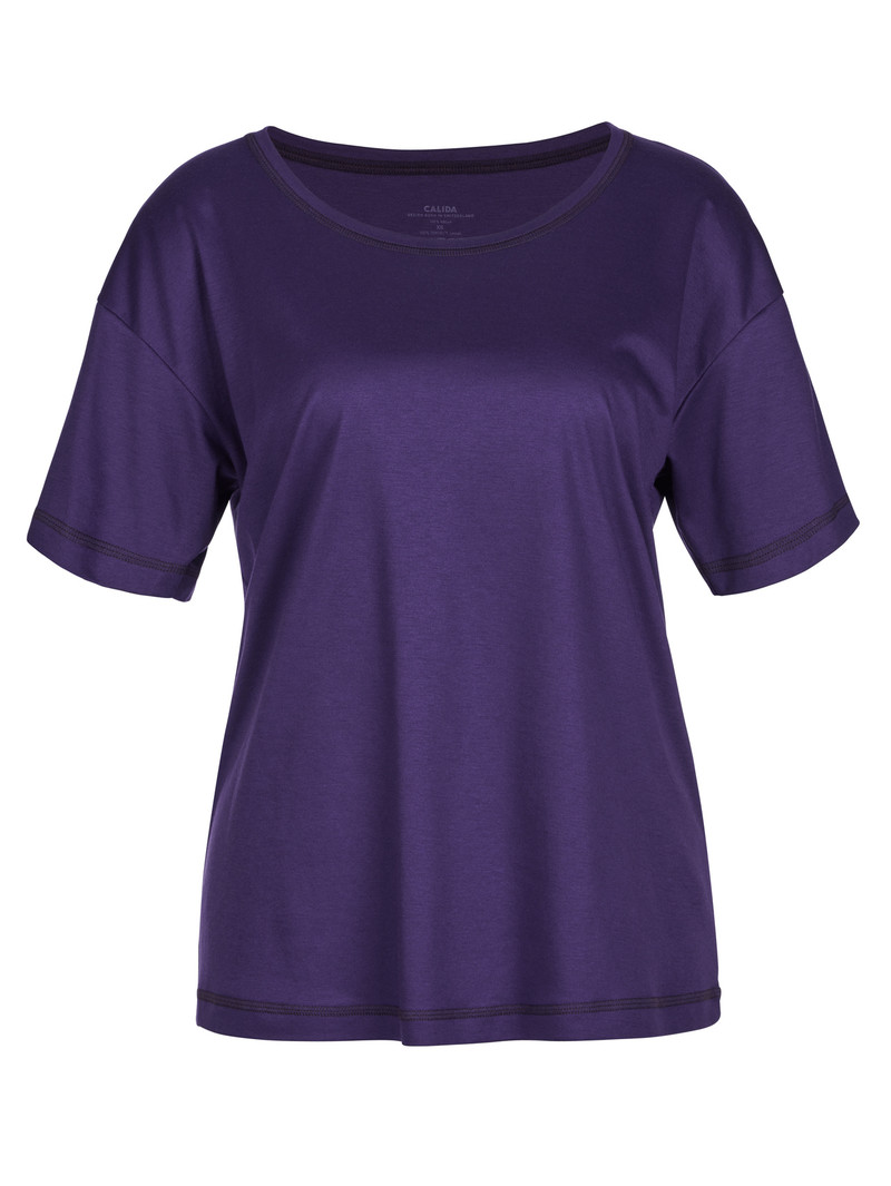 Vêtement De Nuit Calida 100% Nature Dreams Shirt Short Sleeve, Cradle To Cradle Certified Violette Femme | FIE-4214644