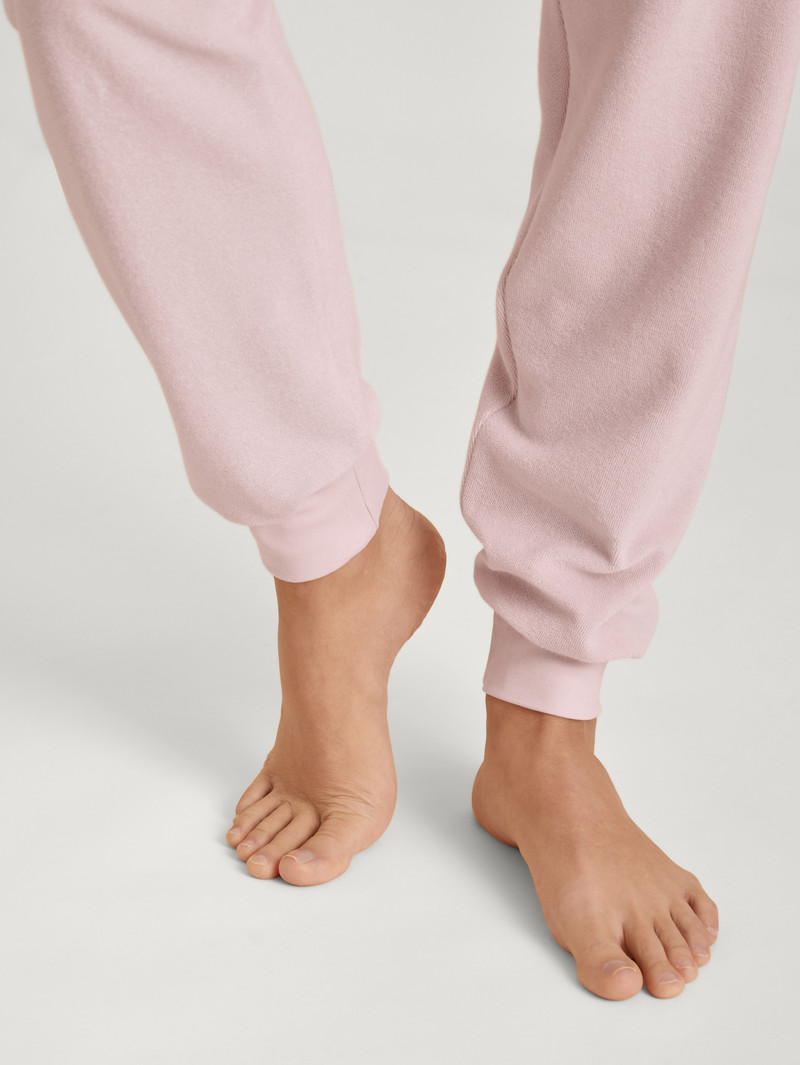 Vêtement De Nuit Calida Soft Dreams Terry Pyjama With Cuff Rose Femme | OUE-9830275