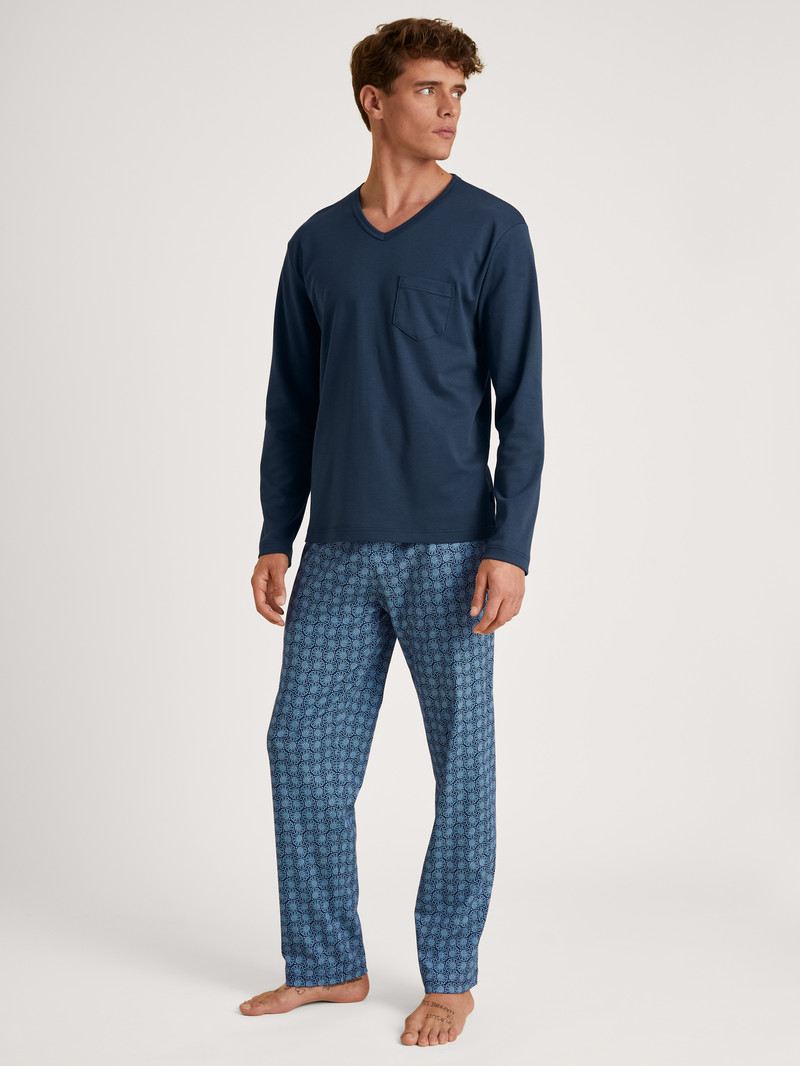 Vêtement De Nuit Calida Relax Streamline 2 Pyjama Bleu Homme | BSA-2121901