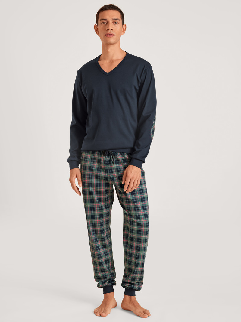 Vêtement De Nuit Calida Relax Comfy 4 Pyjama With Cuff Noir Homme | IXO-8033619