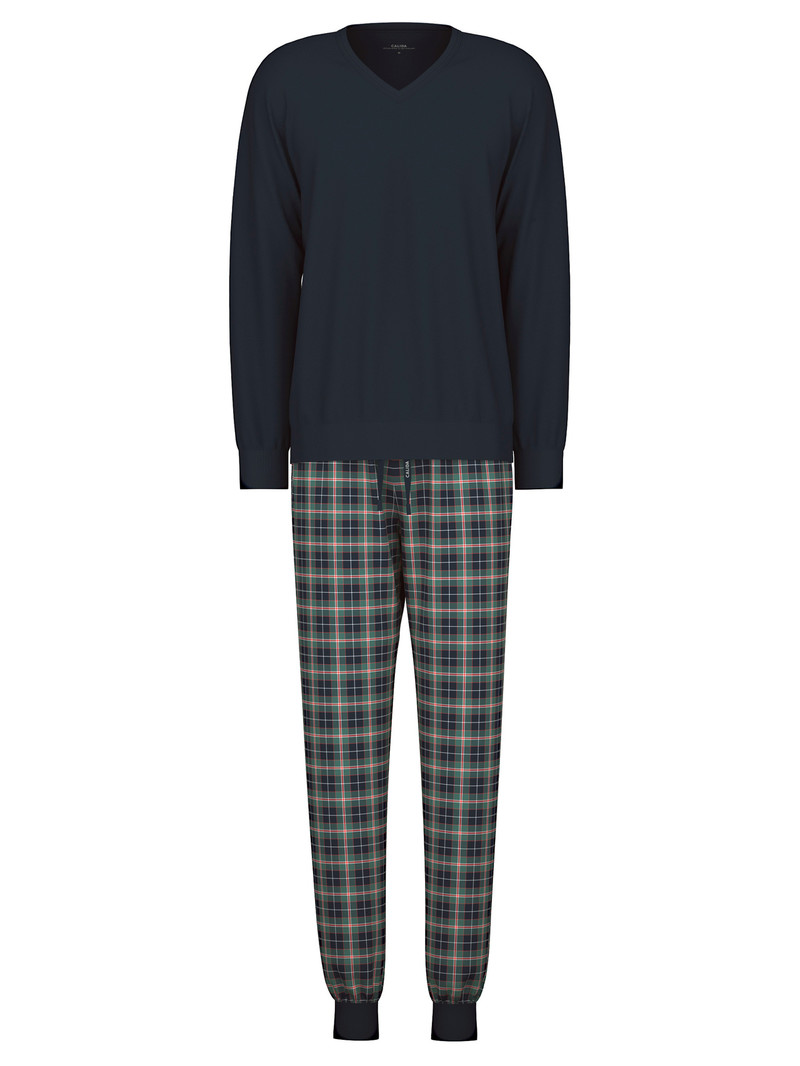 Vêtement De Nuit Calida Relax Comfy 4 Pyjama With Cuff Noir Homme | IXO-8033619