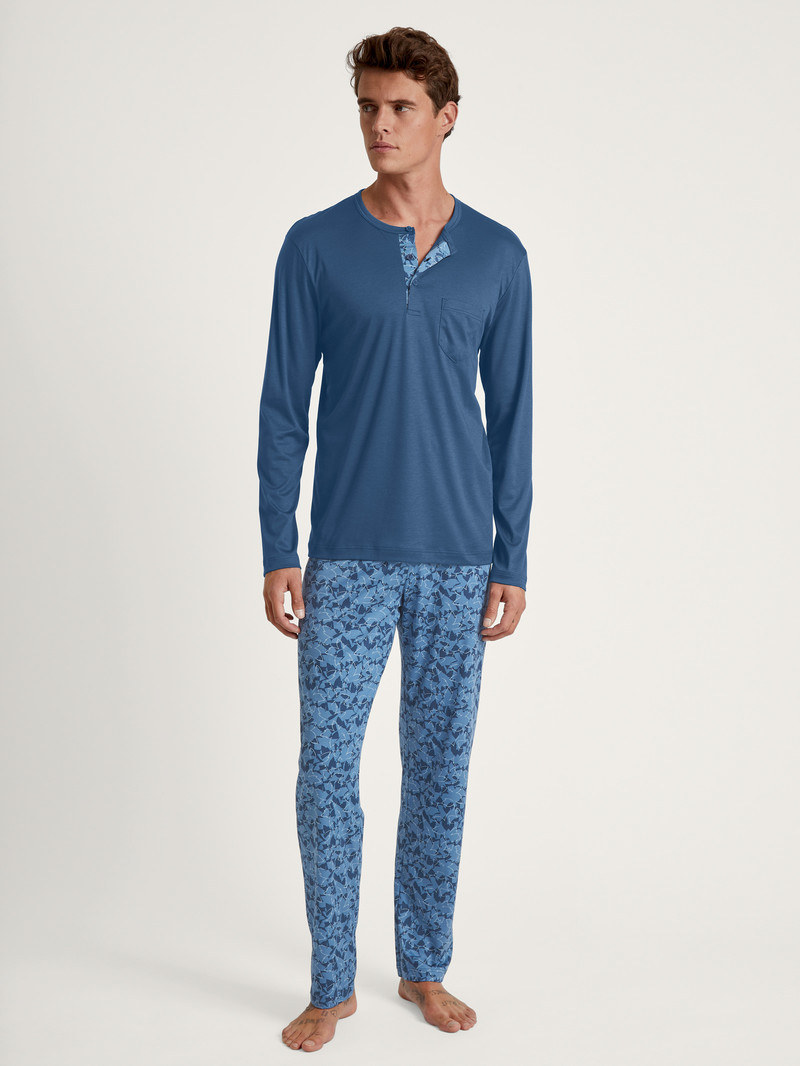 Vêtement De Nuit Calida Relax Superlight Pyjama Bleu Homme | AZQ-3566028