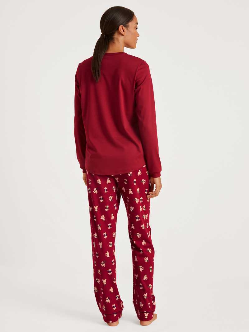 Vêtement De Nuit Calida Family & Friends Pyjama Rouge Femme | EMH-5191125