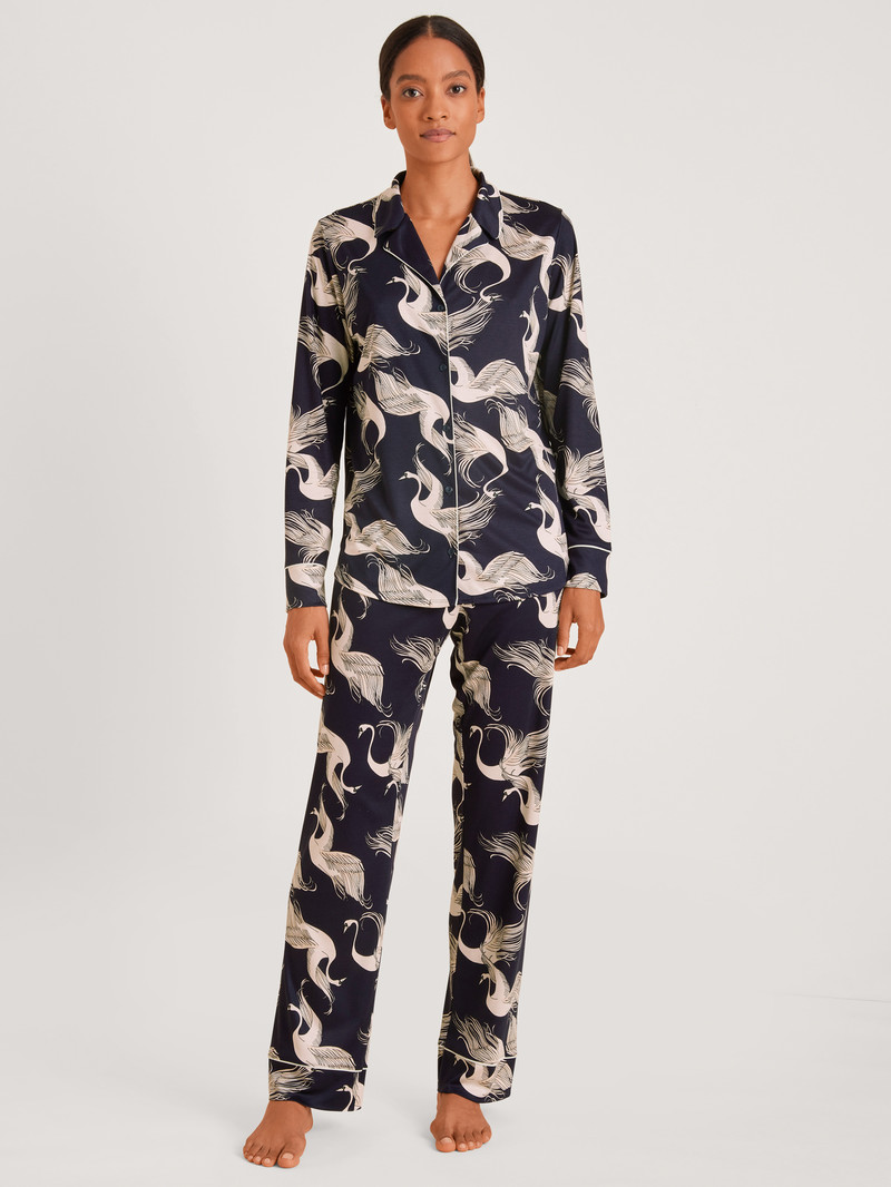 Vêtement De Nuit Calida Moonlight Dreams Pyjama Bleu Femme | YVN-1072577