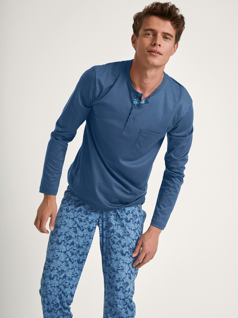 Vêtement De Nuit Calida Relax Superlight Pyjama Bleu Homme | AZQ-3566028