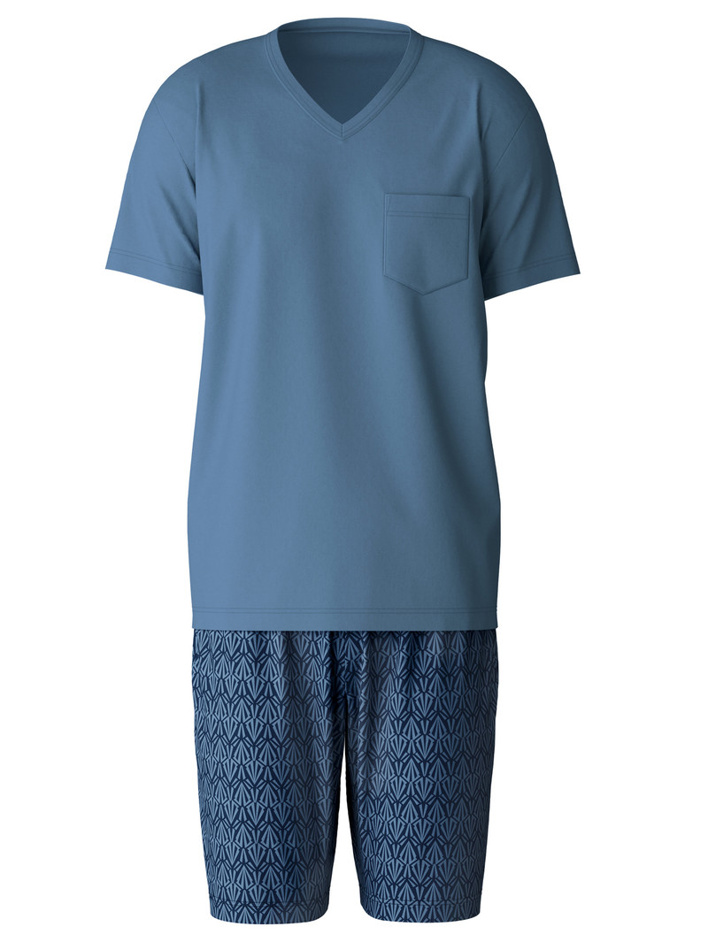 Vêtement De Nuit Calida Relax Imprint 2 Short Pyjama Bleu Homme | ZSZ-5211974