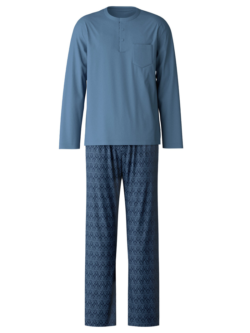 Vêtement De Nuit Calida Relax Imprint 2 Pyjama Bleu Homme | EON-9423622