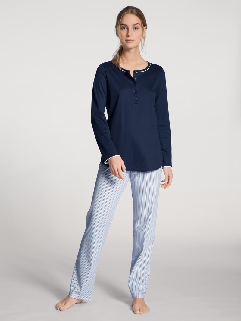 Vêtement De Nuit Calida Sweet Dreams Pyjama Bleu Femme | VRY-7866674