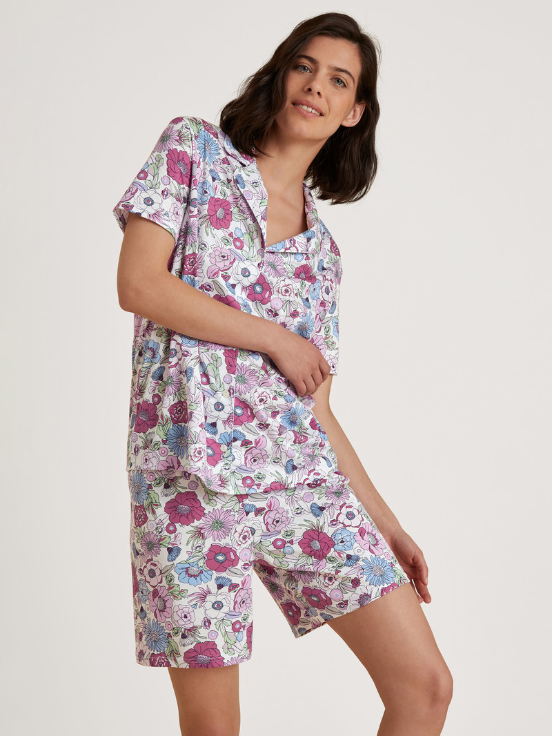 Vêtement De Nuit Calida Spring Flower Dreams Short Pyjama Rouge Femme | XJF-1222164