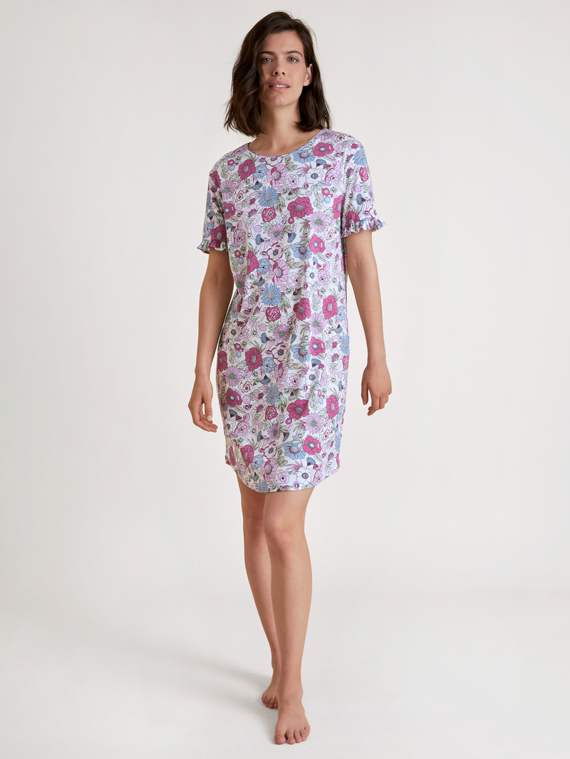 Vêtement De Nuit Calida Spring Flower Dreams Sleepshirt, Length 95cm Rouge Femme | YIC-0435557