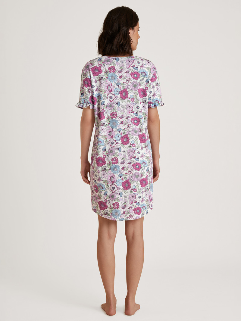 Vêtement De Nuit Calida Spring Flower Dreams Sleepshirt, Length 95cm Rouge Femme | YIC-0435557