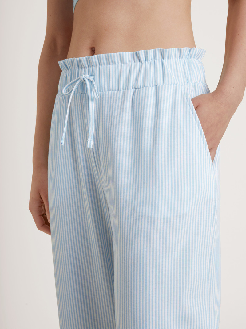 Summer Oufits Calida Amalfi Journey 7/8 Pants With Paperbag Waistband Bleu Femme | SQX-0253453