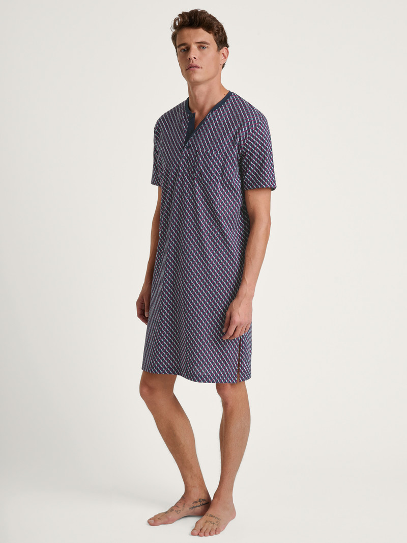 Vêtement De Nuit Calida Relax Imprint Nightshirt Rouge Homme | BYZ-0783726