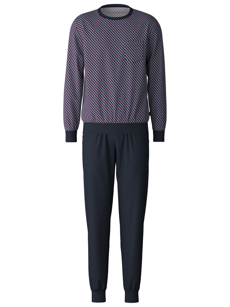 Vêtement De Nuit Calida Relax Imprint Pyjama With Cuff Rouge Homme | XWL-6634471