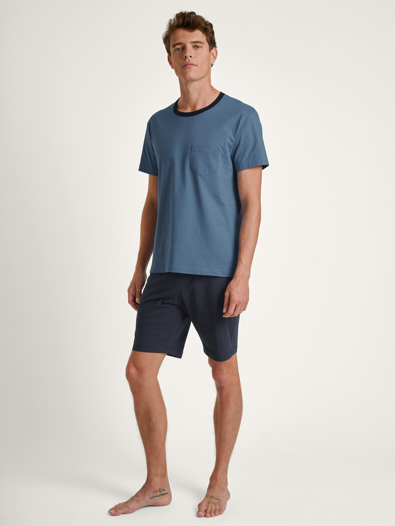 Vêtement De Nuit Calida Relax Essentials Short Pyjama Bleu Homme | ZYW-4394890