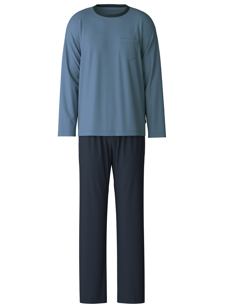 Vêtement De Nuit Calida Relax Essentials Pyjama Bleu Homme | MWJ-3490672